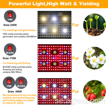 Högeffekt LED -hela spektrumet växer ljus